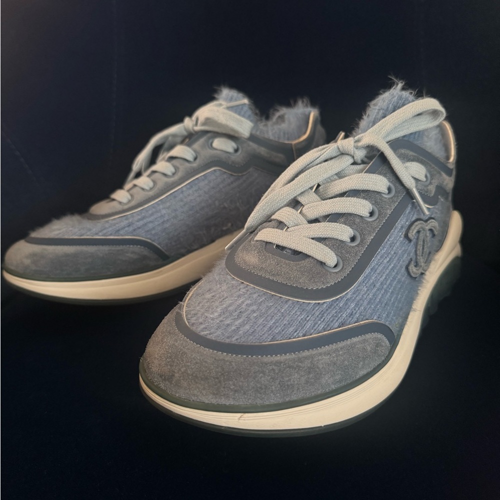 CHANEL Blue Trainer Sneakers - Picture 4 of 8